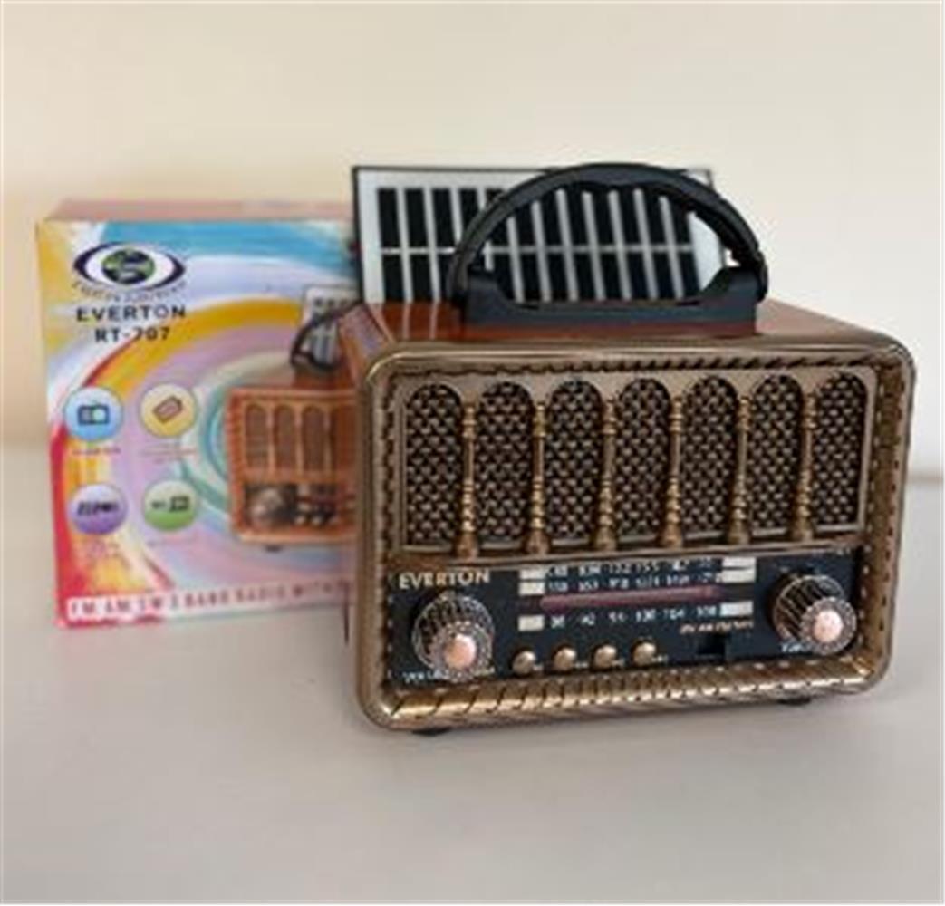 Everton RT-707 Bluetooth-USB-SD-FM Şarjlı Nostaljik Radyo Solarlı Radyo